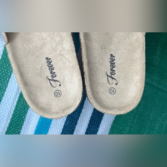 🎉✨ FOREVER LINK- Ingrid Bow Tan Suede Slide Sandals Women's Size 10 NWOT - Picture 14 of 15